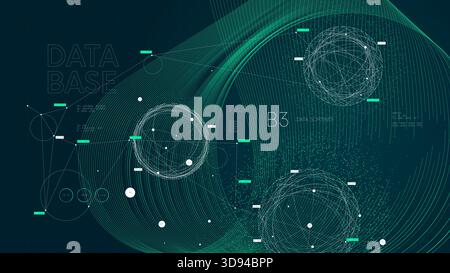 Information flow sorting and analysis, Neural network big data flow visualization, Futuristic technology artificial intelligence digital grid, Process Stock Vector