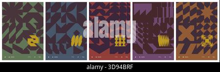 Contemporary art bold minimalistic poster, Abstract postmodern composition with geometric shape in brutalism aesthetics, distortion geometrical contra Stock Vector