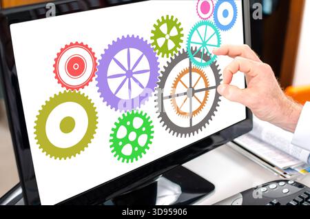 Cooperation concept shown on a computer screen Stock Photo