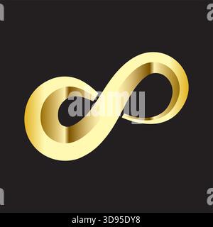 Luxury gold Infinity logo icon design vector graphic illustration Stock Vector