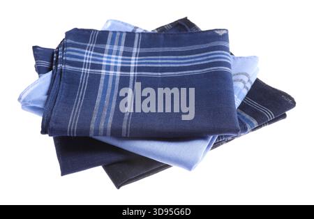 Different handkerchiefs isolated on white. Stylish accessory Stock Photo
