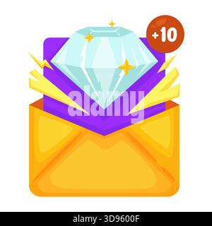 Diamond badge bonus icon for gaming application Stock Vector