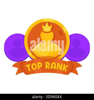 Top rank player avatar badge icon Stock Vector