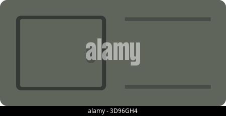 A flat rectangular hatch plate with inset door and slots used on roads and sidewalks. Stock Vector