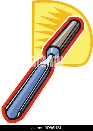 blade chisel carving cartoon vector illustration Stock Vector Image ...