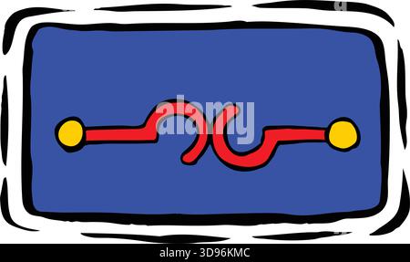 An abstract vector illustration shows of Circuit Pathway in a cartoon style Stock Vector
