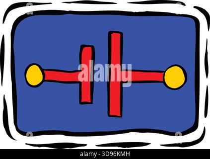 An abstract vector illustration shows of Circuit Pathway in a cartoon style Stock Vector