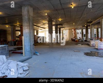 Interior of a new building under construction,Montreal,Quebec,Canada Stock Photo