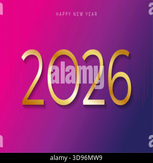 2026 Happy New Year Background Design. Greeting Card, Banner, Poster. Vector Illustration Stock Vector