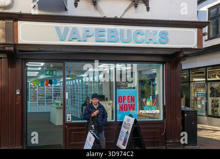 Vapebucks shop store on Tavern Street, town centre of Ipswich, Suffolk,  England, UK Stock Photo