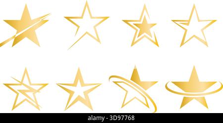 Golden creative stars in bold Stock Vector