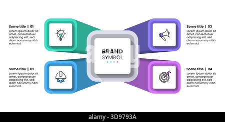 Infographic template with icons and 4 options or steps. Pillars. Can be used for workflow layout, diagram, webdesign. Vector illustration Stock Vector