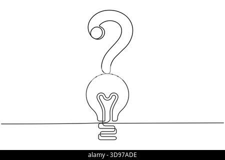 Question mark icon on palm continuous one line minimalist vector illustration Stock Vector