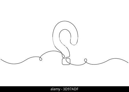 Question mark icon on palm continuous one line minimalist vector illustration Stock Vector