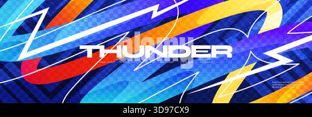 Dynamic and Energetic Abstract Background with Blue and Orange Gradient Lines Stock Vector