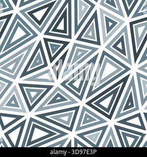 Triangles vector pattern. Multiple repeated inner triangles. Big shape size. Monotone colored style. Seamless pattern. Stylish vector tiles. Stock Vector