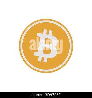 Golden Bitcoin digital currency cryptocurrency concept illustration against white background Stock Vector