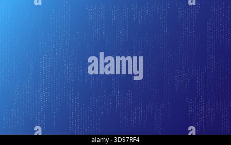 Blue tech background. Cyberspace and network. Electronic elements and pixels. Digital information, data, blockchain. Futuristic poster or banner. Flat Stock Vector