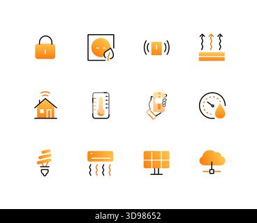 Smart House - set of line design style icons Stock Vector