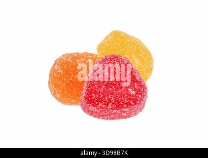 Jelly candies. Marmalade candy , isolated on white background. Assorted colorful candies. Stock Photo