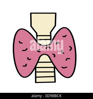 thyroid gland endocrine simple useful for health care app industry minimalist color icon Stock Vector