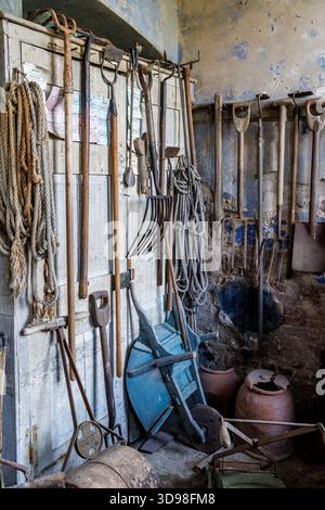 Head gardener's office in the Bothy, Calke Abbey, Derbyshire, England, UK Stock Photo