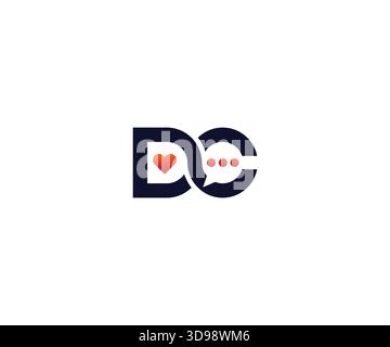 Minimal D C Love Talk Logo Design Stock Vector