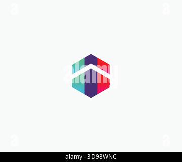Geometric Home Construction Logo Design Stock Vector