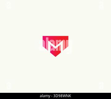 Futuristic Letter M Logo Design Template Stock Vector