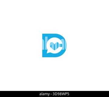 Minimal D C Love Talk Logo Design Stock Vector