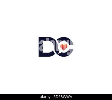 Minimal D C Love Talk Logo Design Stock Vector