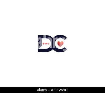 Minimal D C Love Talk Logo Design Stock Vector