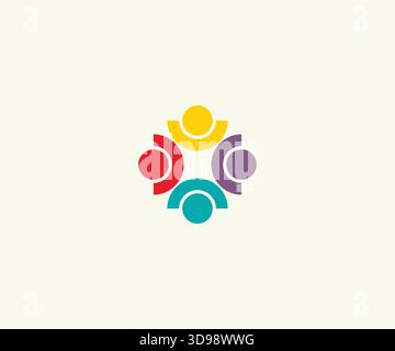 Teamwork & Unity People Logo Design Stock Vector