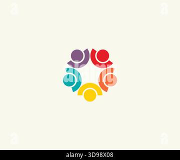Teamwork & Unity People Logo Design Stock Vector