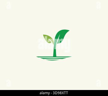 Organic Natural Leaf Logo Design Stock Vector