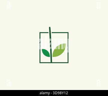 Organic Natural Leaf Logo Design Stock Vector