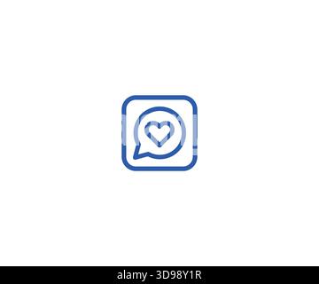 Dating App Love Chat Logo Design Stock Vector