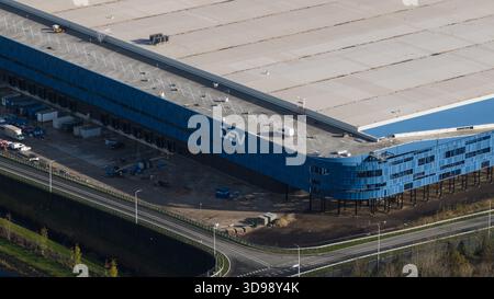 Moerdijk, Province of North Brabant, The Netherlands, November, 17, 2025: DSV Logistics Hub Moerdijk Aerial View Stock Photo