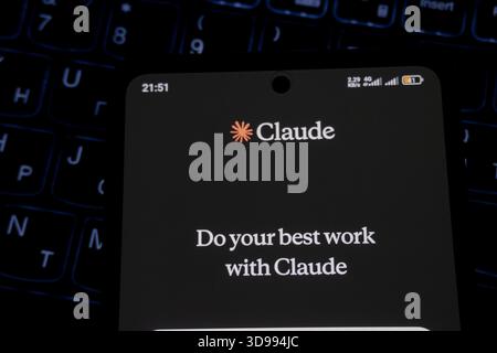 Claude app interface. Editorial photo has been captured: Baku, Azerbaijan. 29.11.2025. Stock Photo