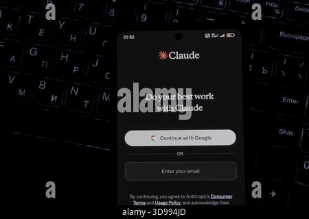 Claude app interface. Editorial photo has been captured: Baku, Azerbaijan. 29.11.2025. Stock Photo
