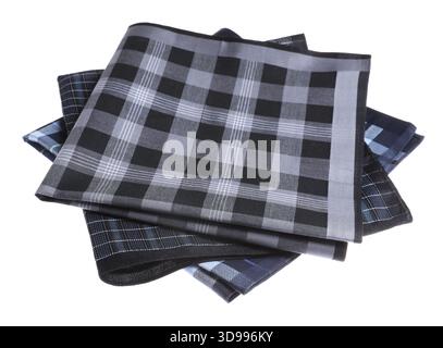 Three different stylish handkerchiefs isolated on white Stock Photo
