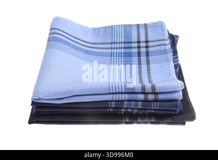 Different handkerchiefs isolated on white. Stylish accessory Stock Photo