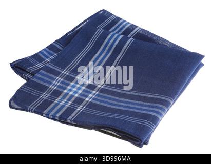 Folded handkerchiefs isolated on white. Stylish accessory Stock Photo