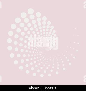 Circle dots background in Cloud Dancer colour. Geometric minimal art wallpaper. Optical illusion backdrop. Trendy design element for frame, logo Stock Vector