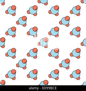 Chemical Molecule vector Chemistry concept colored seamless pattern Stock Vector