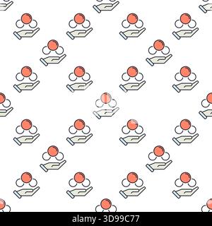 Hand with Chemical molecular formula vector Chemistry concept colored seamless pattern Stock Vector