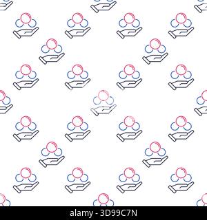 Hand with Chemical molecular formula vector Chemistry concept thin line seamless pattern Stock Vector