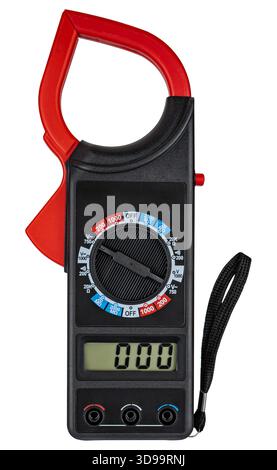 Universal measuring device for checking resistance, voltage and other parameters. On a white background in isolation. Stock Photo