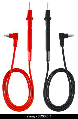 Universal multimeter probes, suitable for most everyday tasks, on a white background with insulation. Stock Photo