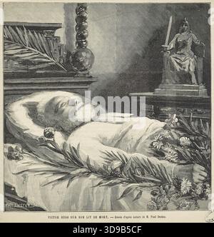 Victor Hugo on his deathbed on 23 may 1885. Sculpture by French ...